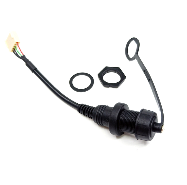 Waterproof Panel mount Mini USB Female cable assembly with cap