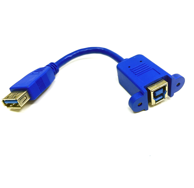 USB 3.0 A female to Panel mount B female cable assembly